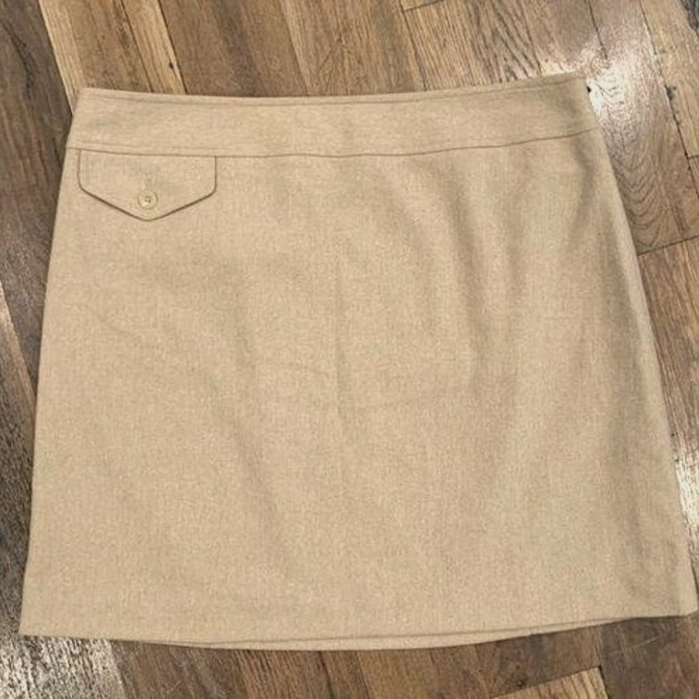 Wool Cashmere Beige Women's Petite Skirt